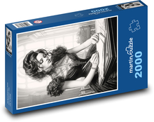 Žena v čiernych šatách Puzzle 2000 dielikov - 90 x 60 cm