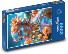 Frau - Fantasie, Blumen Puzzle 2000 Teile - 90 x 60 cm