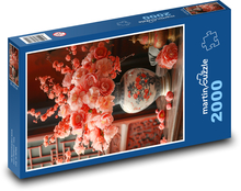 Pivonky vo váze Puzzle 2000 dielikov - 90 x 60 cm