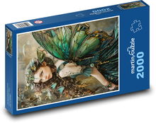 Víla - zelené krídla, dievča Puzzle 2000 dielikov - 90 x 60 cm