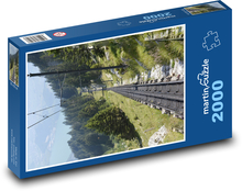 Koľaje - železnice, príroda Puzzle 2000 dielikov - 90 x 60 cm