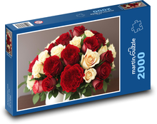 Bouquet of roses - flower, red flowers Puzzle 2000 pieces - 90 x 60 cm