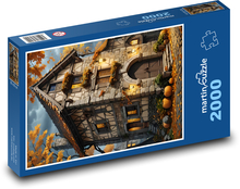Dům v noci na podzim Puzzle 2000 dílků - 90 x 60 cm