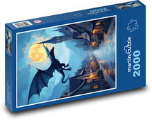 Nocą latający smok Puzzle 2000 elementów - 90x60 cm