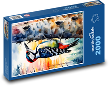 Woodpecker in the woods on a tree Puzzle 2000 pieces - 90 x 60 cm