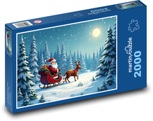 Santa with a reindeer carries gifts Puzzle 2000 pieces - 90 x 60 cm