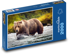 Lov medveďov v rieke Puzzle 2000 dielikov - 90 x 60 cm