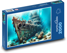 Vrak lodi pod hladinou moře Puzzle 2000 - 90x60 cm