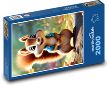 Lachendes Eichhörnchen in Weste Puzzle 2000 Teile - 90 x 60 cm