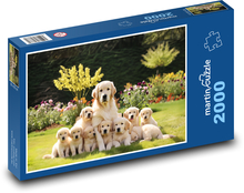 Mom Retriever z paczką szczeniaków Puzzle 2000 elementów - 90x60 cm