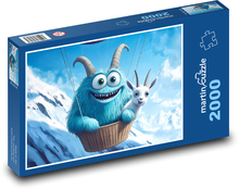 Śmiejący się potwór i koza w balonie Puzzle 2000 elementów - 90x60 cm