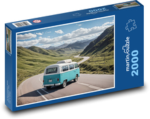 Wycieczka samochodem górskim w stylu retro Puzzle 2000 elementów - 90x60 cm