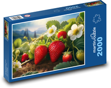 Červené plody jahod Puzzle 2000 dílků - 90 x 60 cm