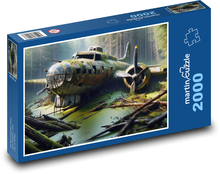 Zničené lietadlo v močiari Puzzle 2000 dielikov - 90 x 60 cm