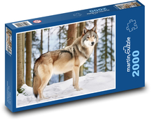 Vlk v lese Puzzle 2000 dílků - 90 x 60 cm