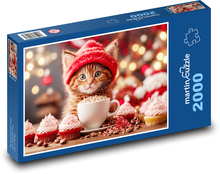 Kleine Katze mit Desserts Puzzle 2000 Teile - 90 x 60 cm