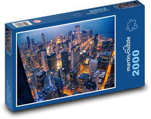 Mrakodrapy v nočním městě Puzzle 2000 - 90x60 cm