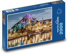 Disney - noční město, moře Puzzle 2000 dílků - 90 x 60 cm