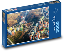 Vysoké budovy - letecký pohled Puzzle 2000 dílků - 90 x 60 cm