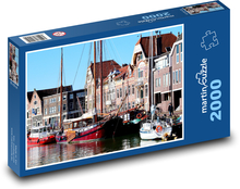 Statki w porcie Puzzle 2000 elementów - 90x60 cm