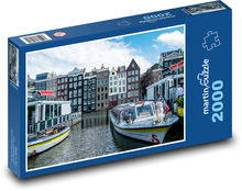 Amsterdam - Gebäude, Kanal Puzzle 2000 Teile - 90 x 60 cm