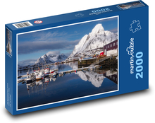 Lofoty - Norwegia, łodzie Puzzle 2000 elementów - 90x60 cm