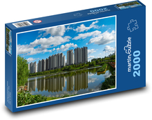 Nadrzeczne wieżowce Puzzle 2000 elementów - 90x60 cm