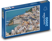 Město u pobřeží středozemního moře Puzzle 2000 dílků - 90 x 60 cm