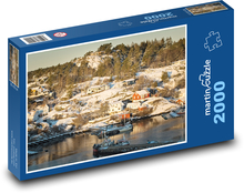 Eine schneebedeckte Stadt Puzzle 2000 Teile - 90 x 60 cm