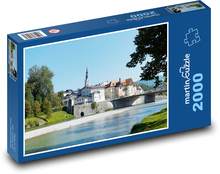 Most - řeka Isar Puzzle 2000 dílků - 90 x 60 cm