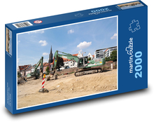 Teren budowy - koparka, koparka Puzzle 2000 elementów - 90x60 cm
