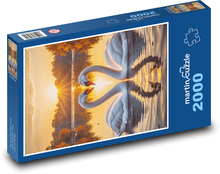 Łabędzie - Walentynki, miłość Puzzle 2000 elementów - 90x60 cm