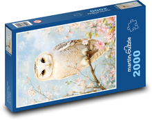 Sova - kvitnúci strom, vták Puzzle 2000 dielikov - 90 x 60 cm