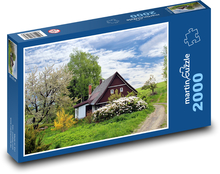 Chalupa u cesty Puzzle 2000 dílků - 90 x 60 cm