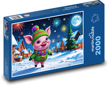Glückliches Schweinchen Puzzle 2000 Teile - 90 x 60 cm