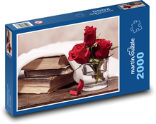 Alte Bücher mit Rosen Puzzle 2000 Teile - 90 x 60 cm