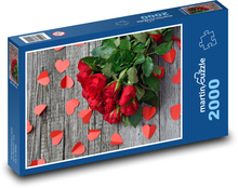 A bouquet of red roses for Valentine´s Day Puzzle 2000 pieces - 90 x 60 cm