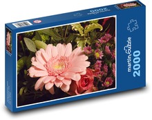 Gerbera k Valentýnu Puzzle 2000 dílků - 90 x 60 cm