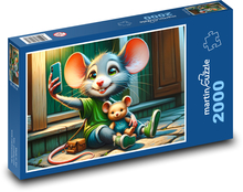 Šťastná myš Puzzle 2000 dílků - 90 x 60 cm
