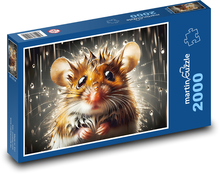 Mysz w deszczu Puzzle 2000 elementów - 90x60 cm
