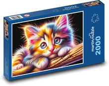 Buntes Kätzchen Puzzle 2000 Teile - 90 x 60 cm
