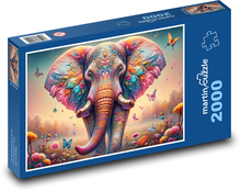 Kolorowy słoń Puzzle 2000 elementów - 90x60 cm