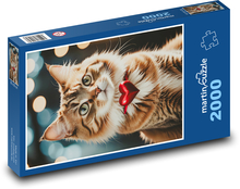 A cat with a heart Puzzle 2000 pieces - 90 x 60 cm
