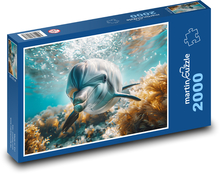 Delfinschwimmen im Meer Puzzle 2000 Teile - 90 x 60 cm