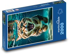 Kočka pod vodou Puzzle 2000 dílků - 90 x 60 cm