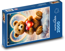 Medvídek se srdcem k Valentýnu Puzzle 2000 dílků - 90 x 60 cm