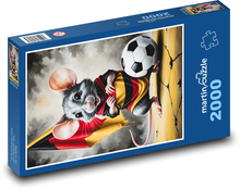 Maus auf Fußball Puzzle 2000 Teile - 90 x 60 cm