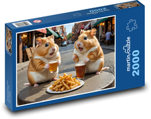 Křečci na pivu s hranolkama Puzzle 2000 dílků - 90 x 60 cm