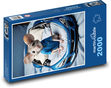 Maus im blauen Auto Puzzle 2000 Teile - 90 x 60 cm
