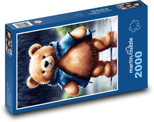 Medvídek v dešti Puzzle 2000 dílků - 90 x 60 cm